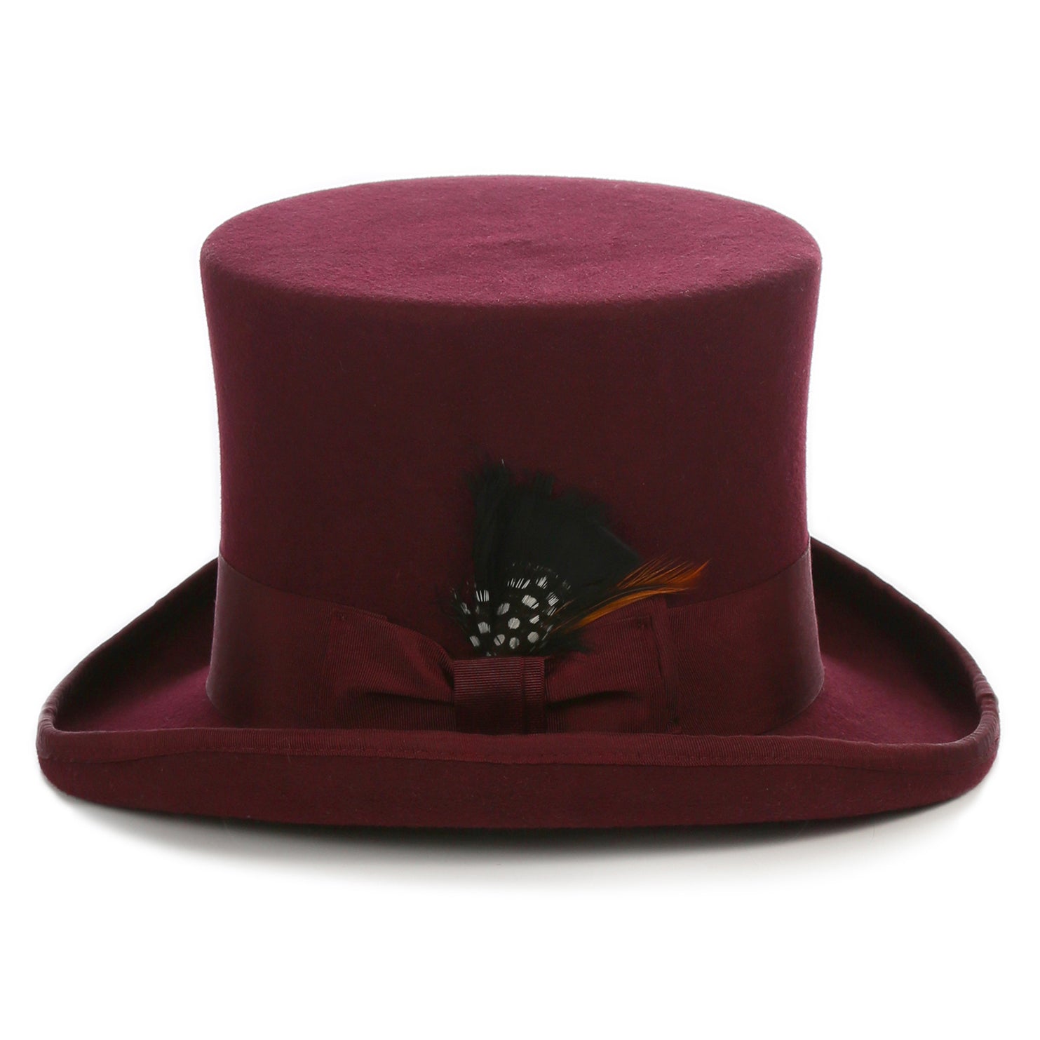 Burgundy Wool Felt Top Hat for Men | Ferrecci