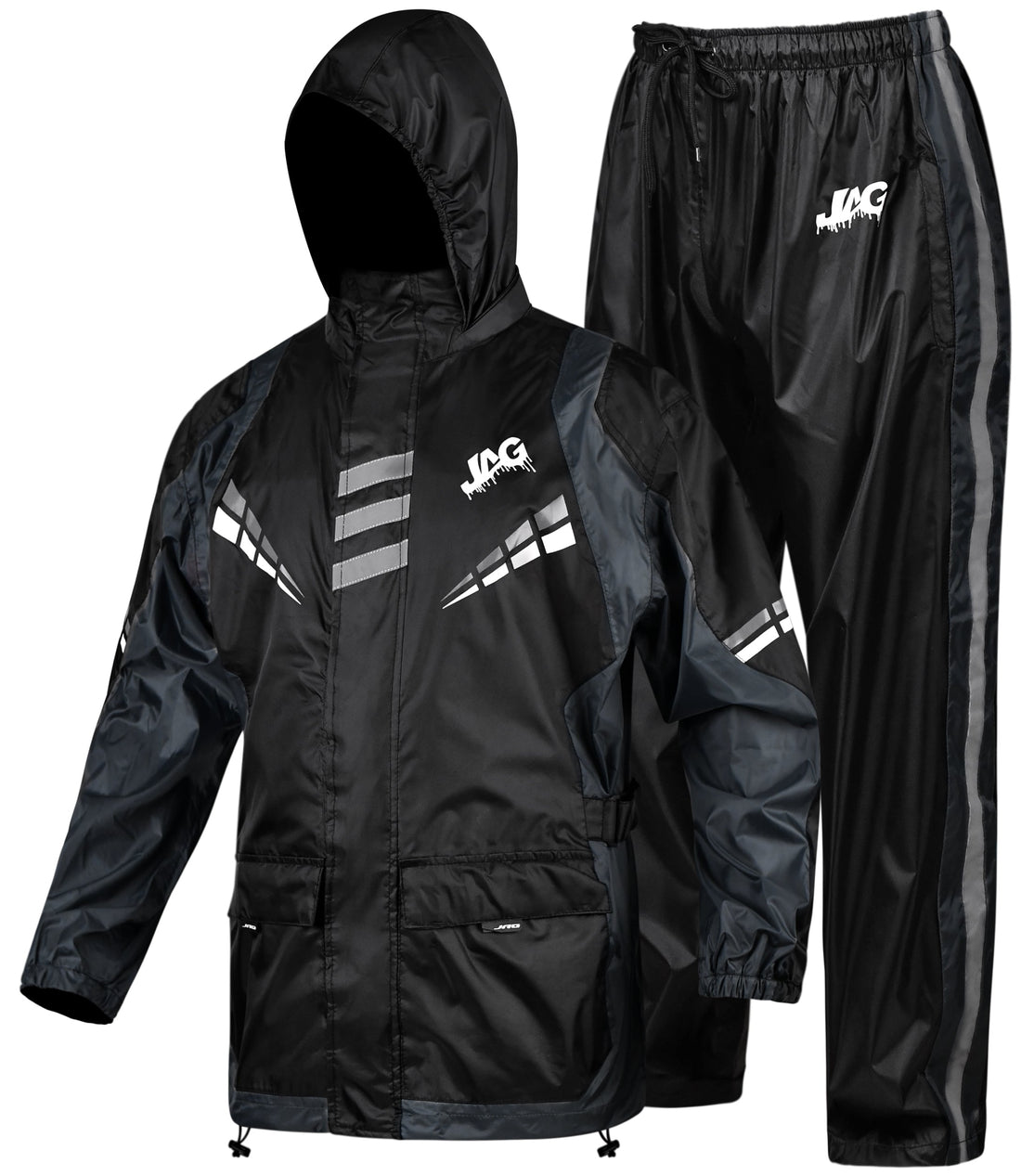 JAG Rainmaster Rain Suit for Men & Women (Black/Grey)