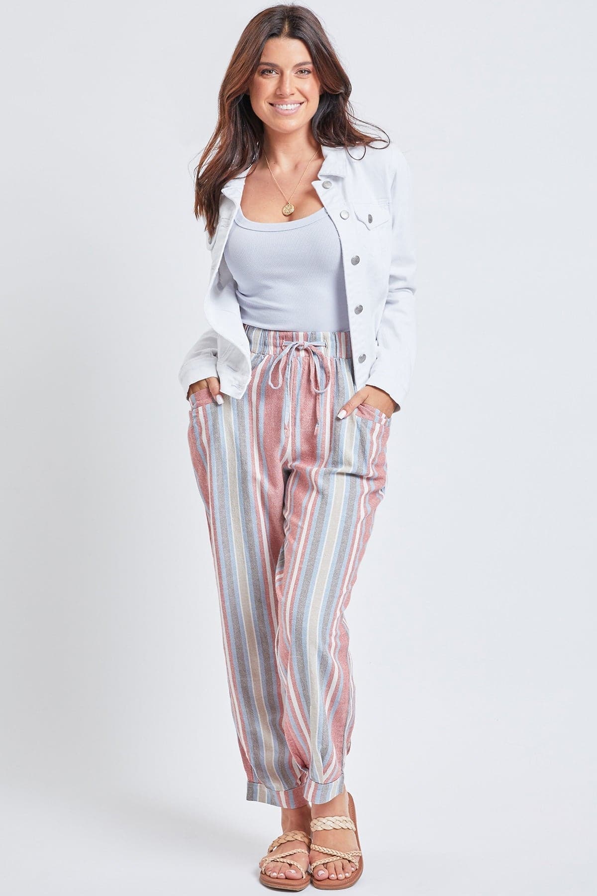 Women's Linen Joggers With Banded Hem