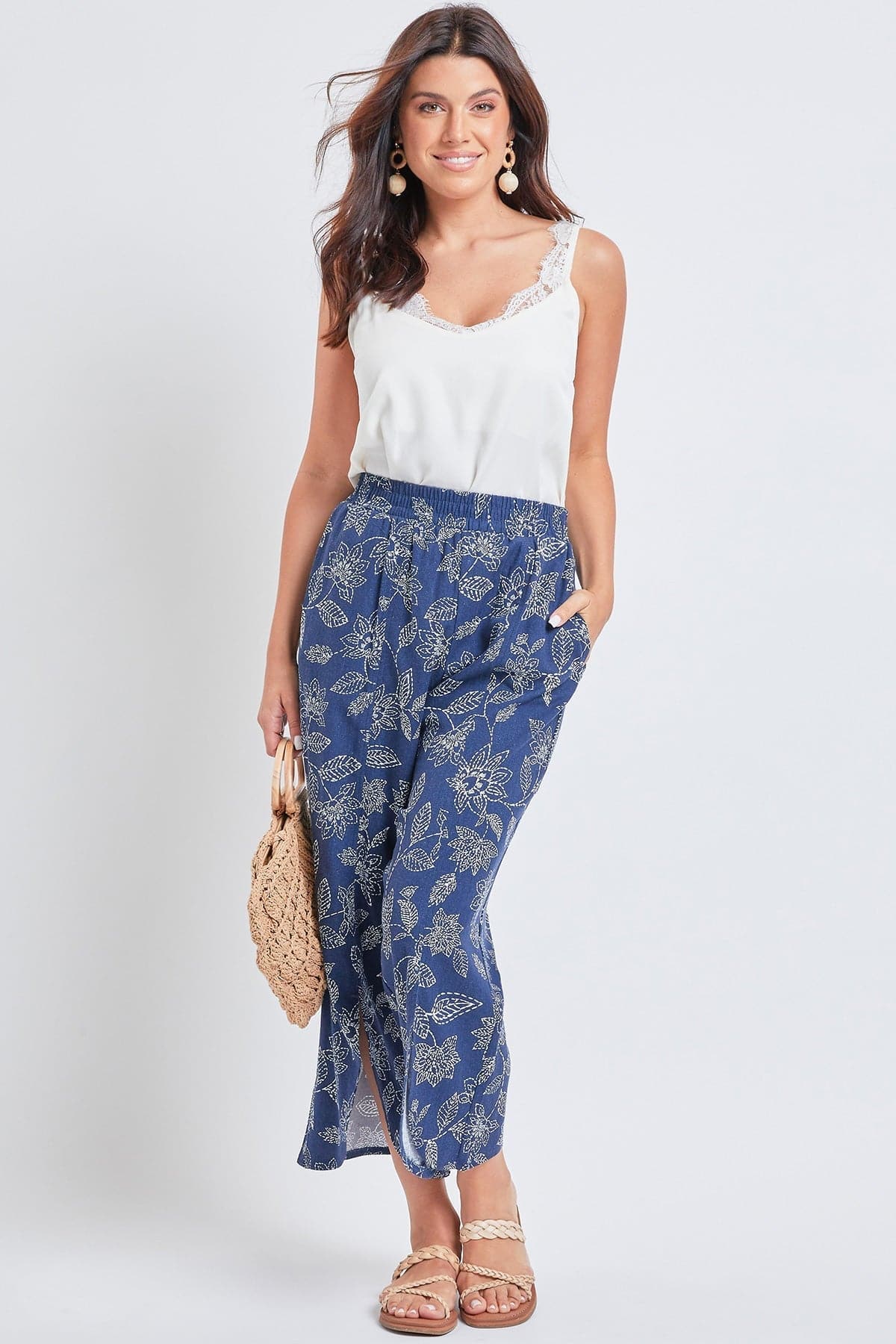Women's Lifestyle Cropped Tulip Slit Hem Pant