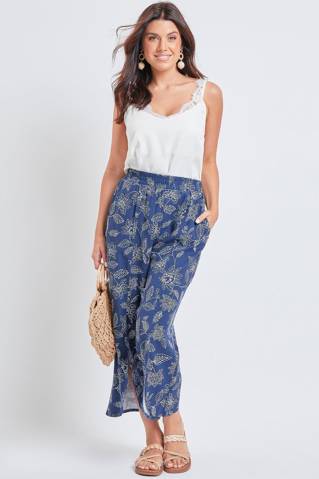 Women's Lifestyle Cropped Tulip Slit Hem Pant