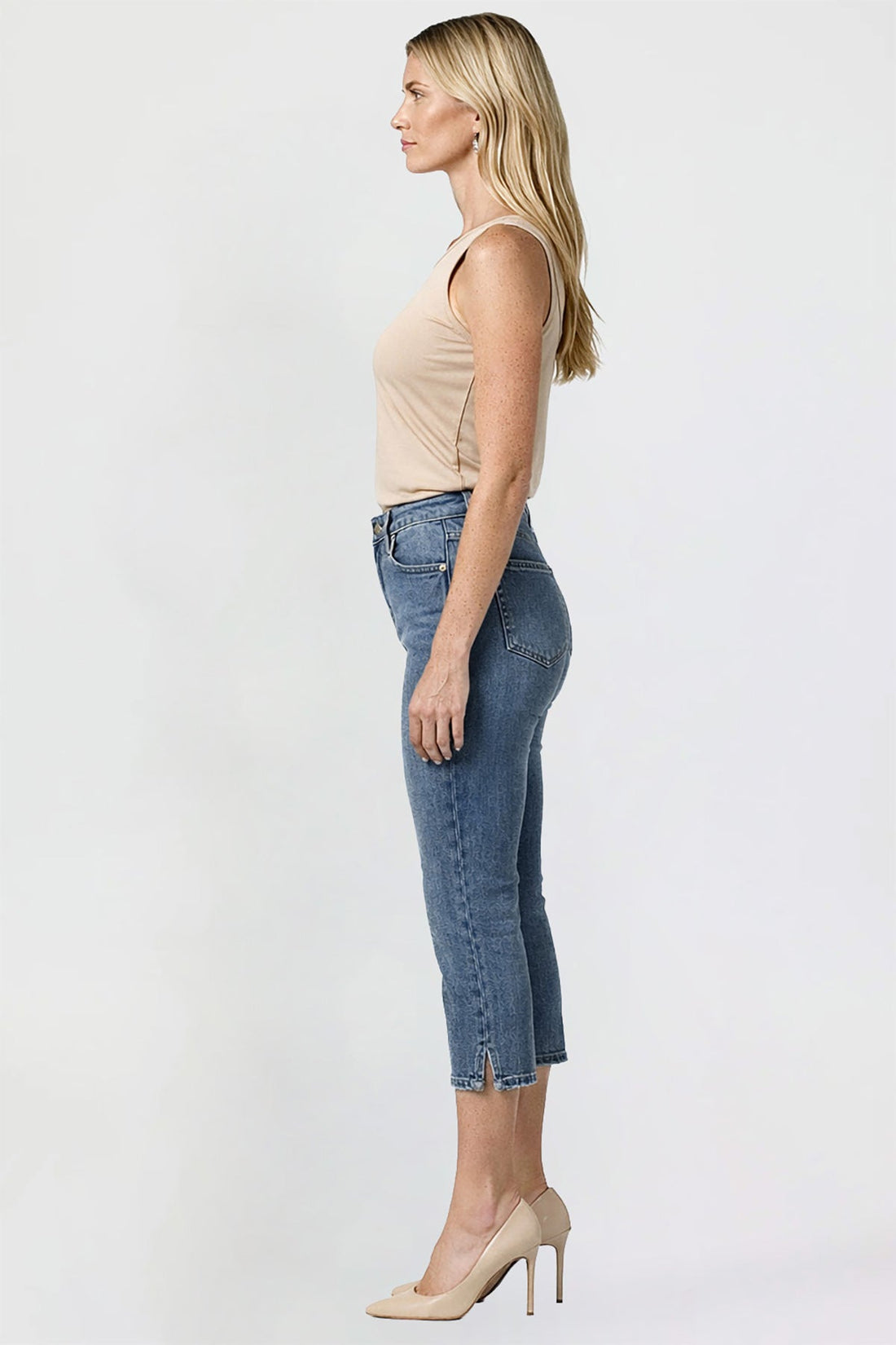 Women's Premium Stretch Side Slit Capri