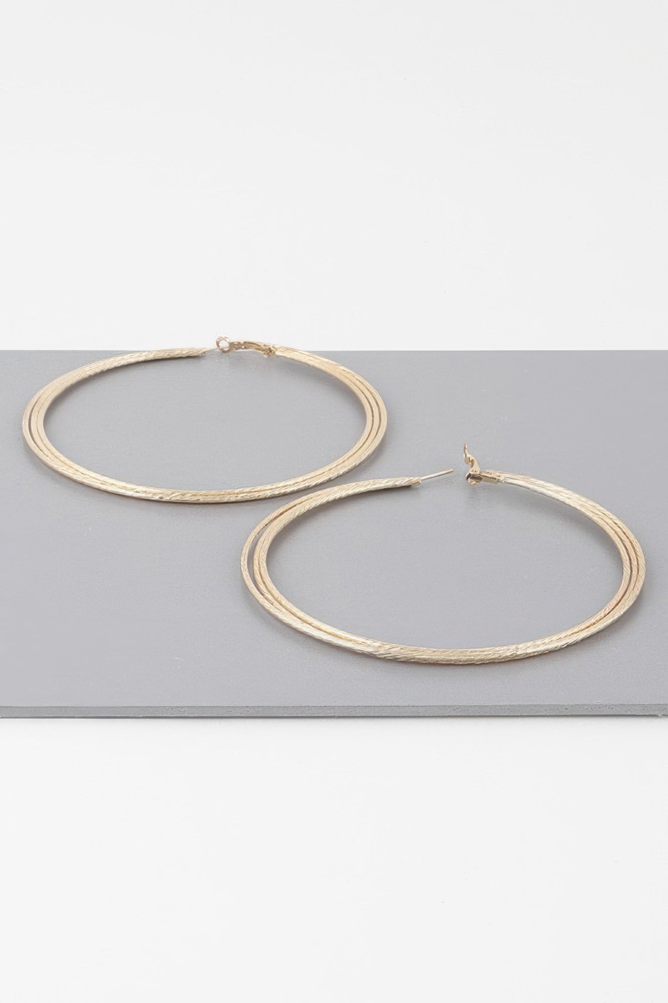Women's Wide Triple Rope Hoop Earrings