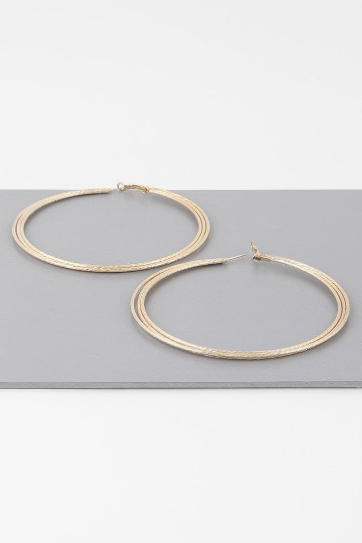 Women's Wide Triple Rope Hoop Earrings