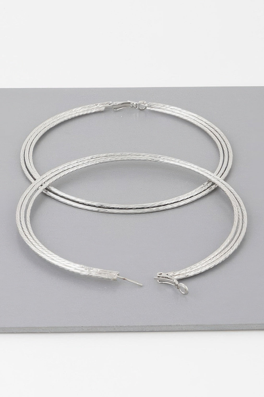 Women's Wide Triple Rope Hoop Earrings