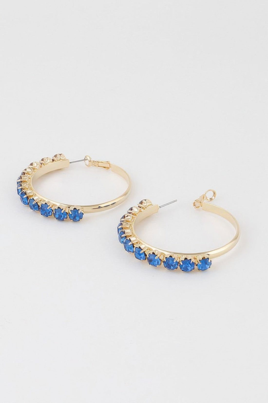 Half Jeweled Hoop Earrings