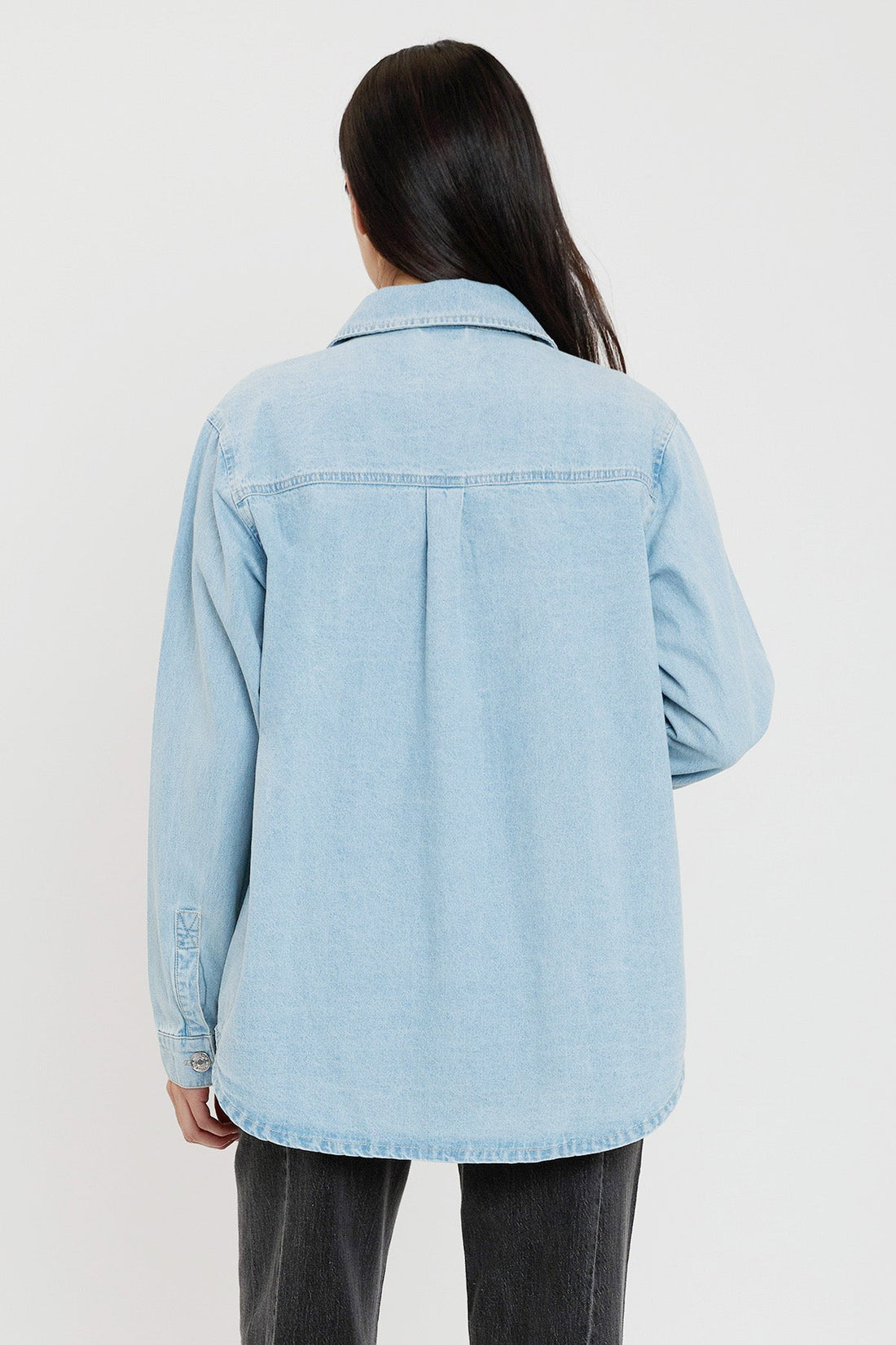 Women’s Oversized Shacket with Front Patch Pockets