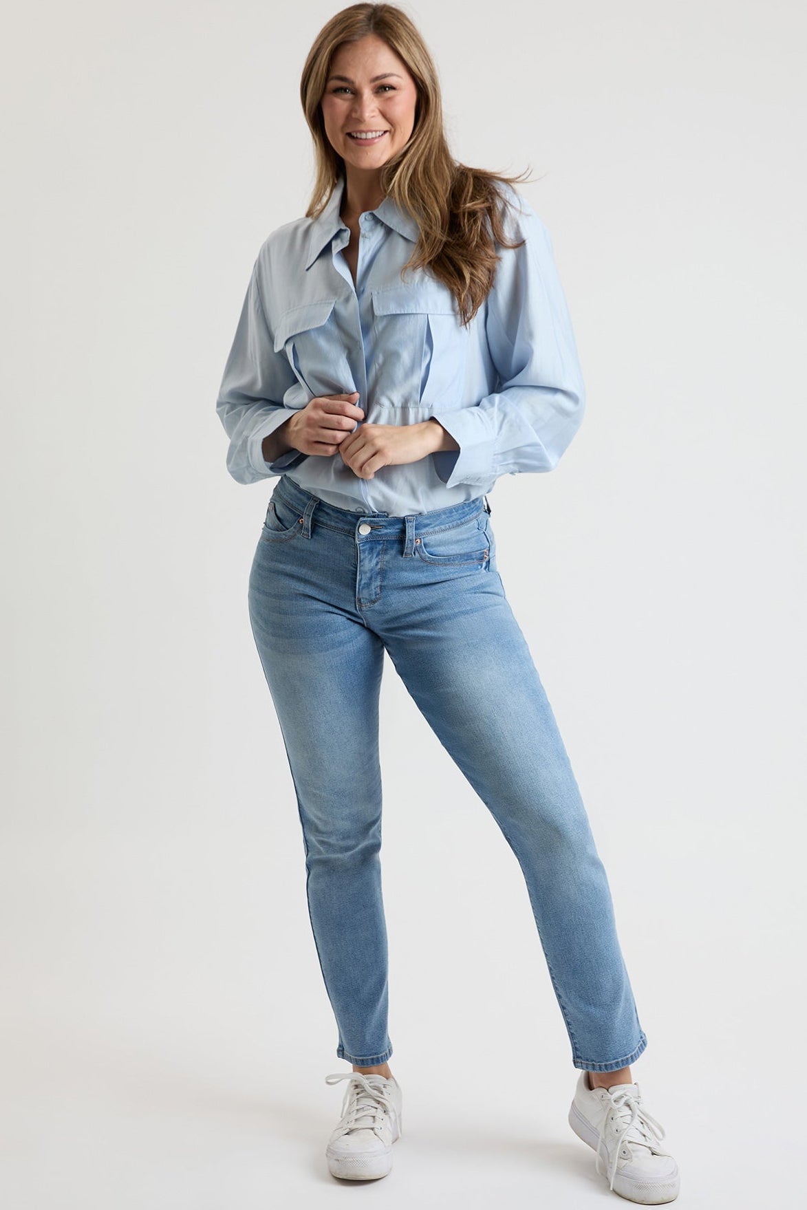 Women's High Rise Curve Confidence  Straight Jeans