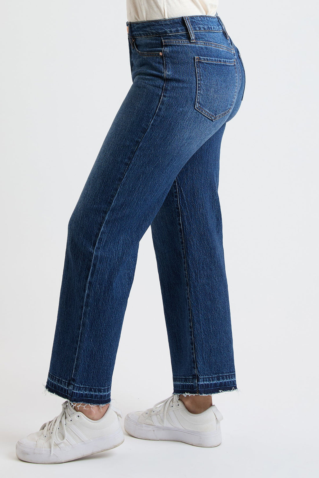 Women's Luxe Wide Leg Jeans with Raw Hem