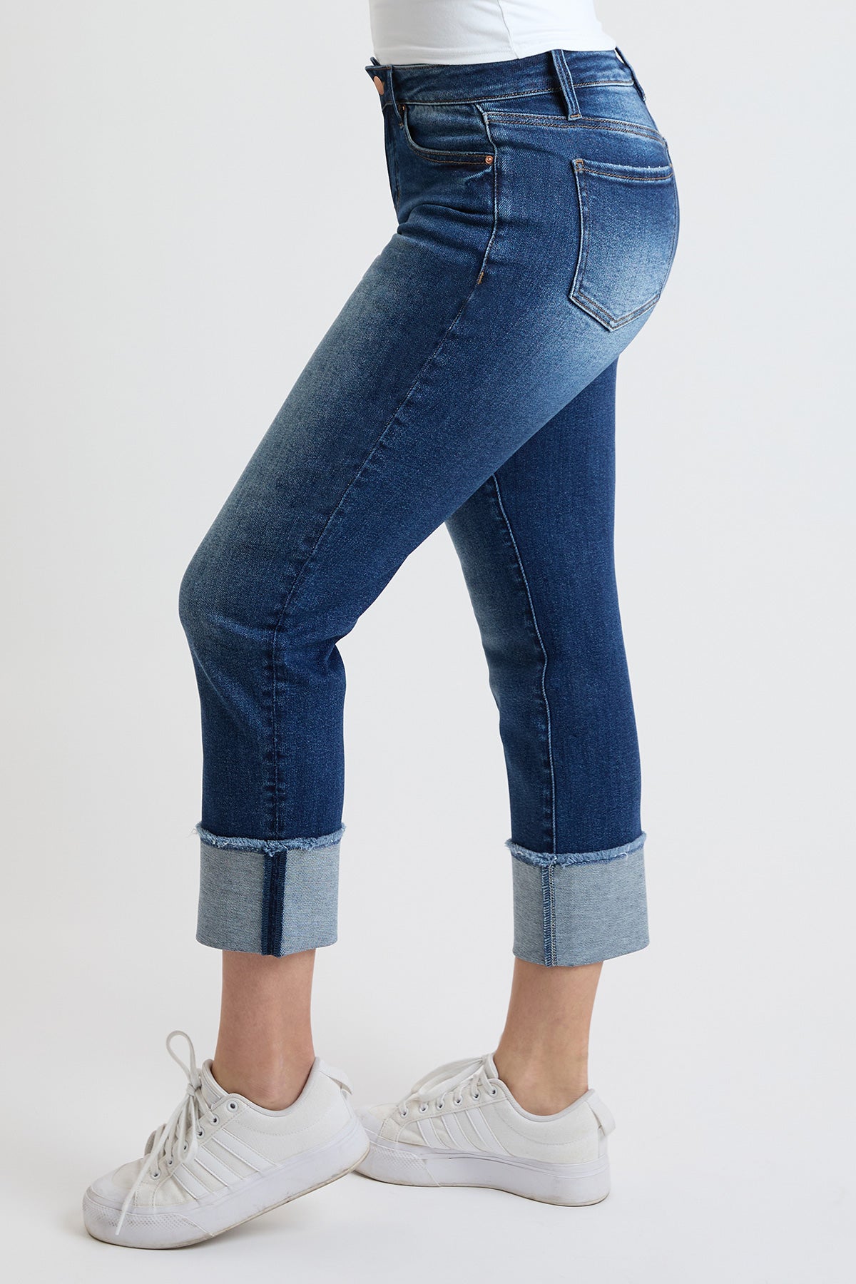 Women's Premium Stretch Cropped Mega Cuff Jeans