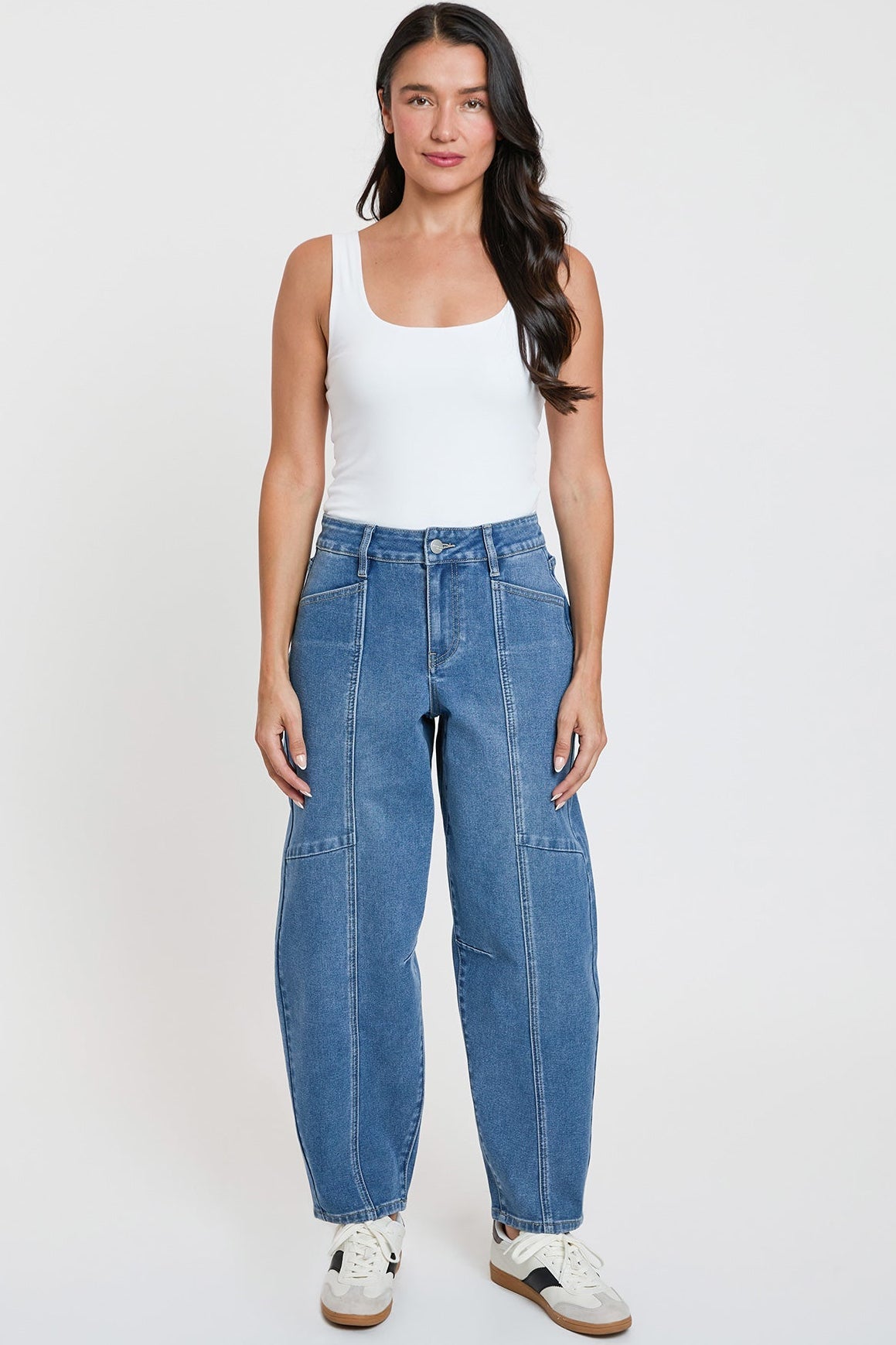 Women's High Rise Seamed Barrel Jeans