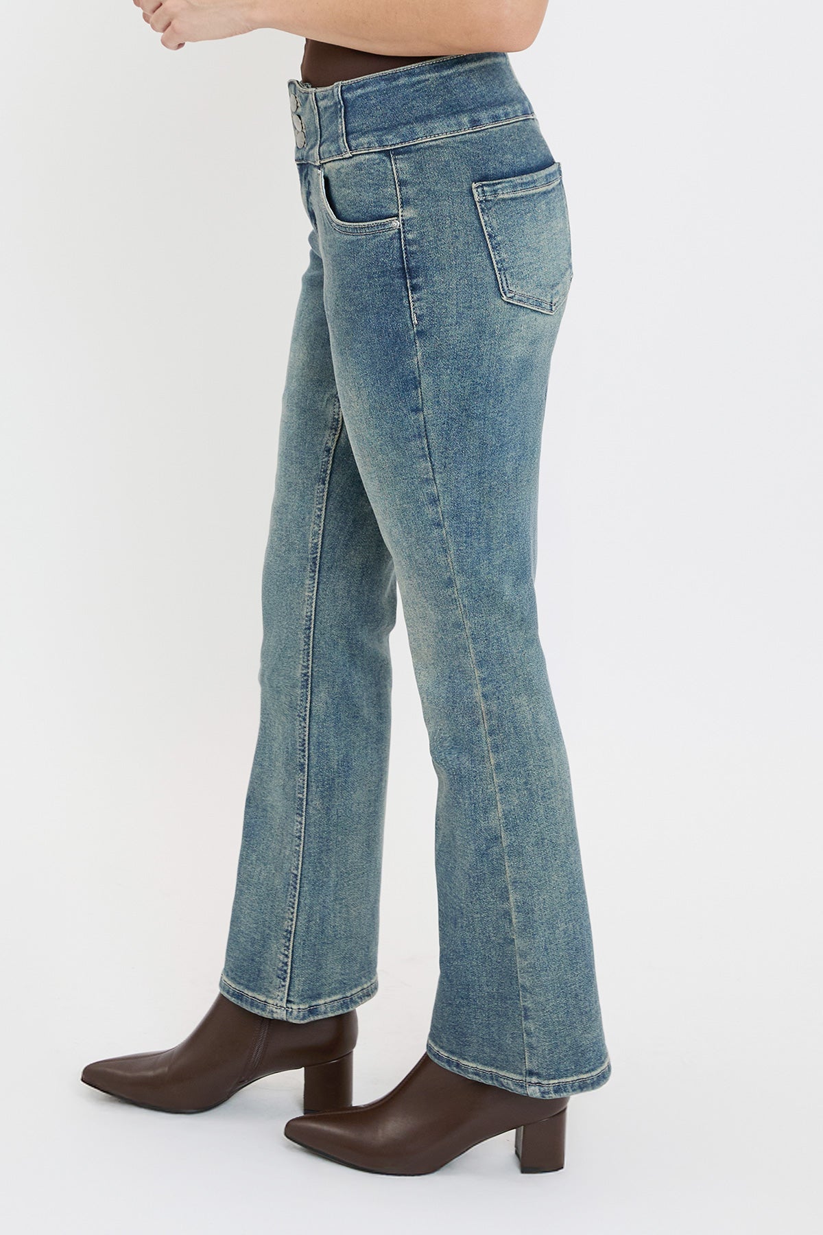 Women's 3-Button Premium Stretch Bootcut Jeans