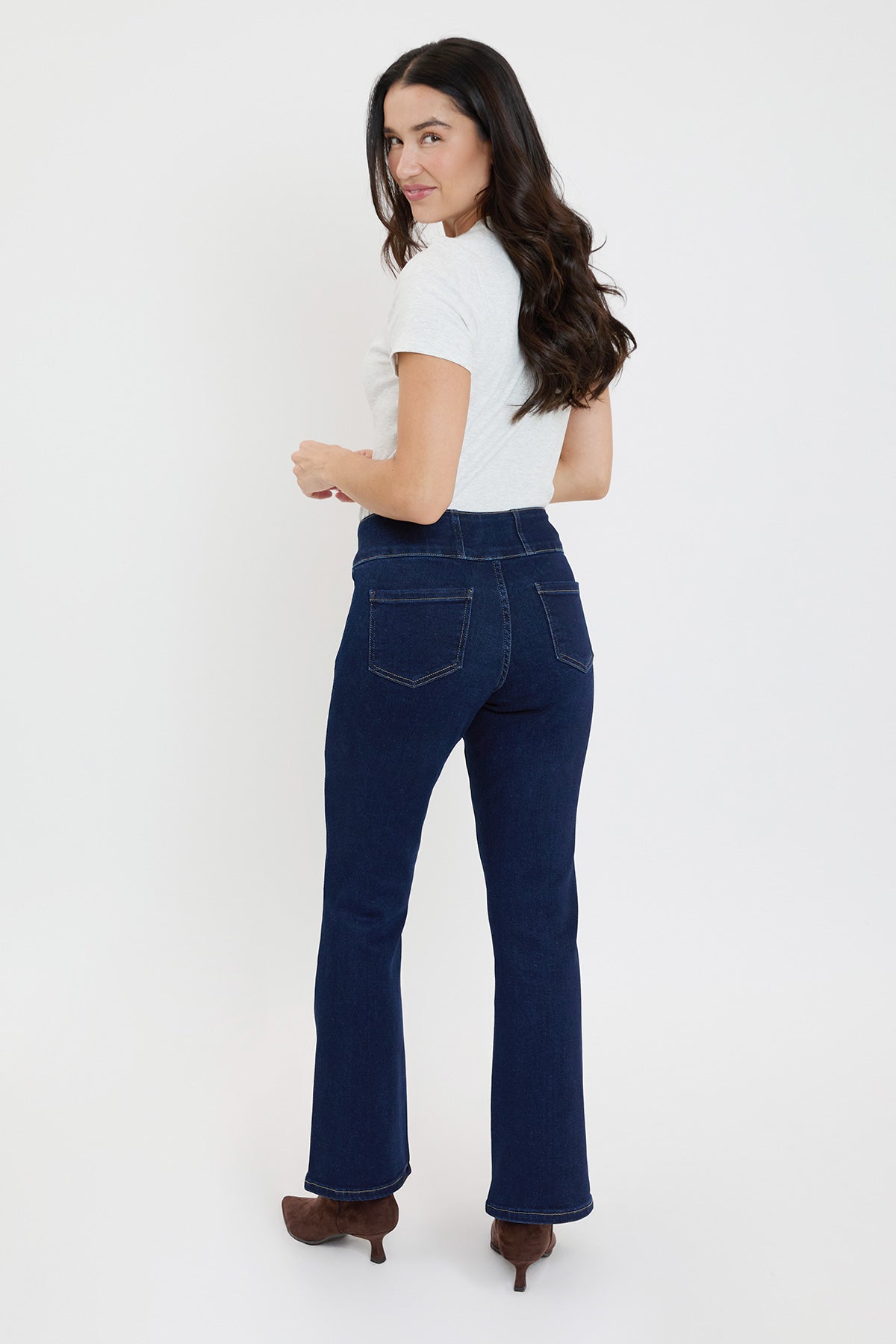 Women's 3-Button Premium Stretch Bootcut Jeans
