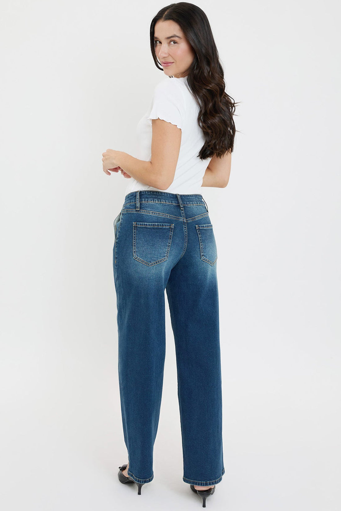 Women's Front Seam Wide Leg Jeans