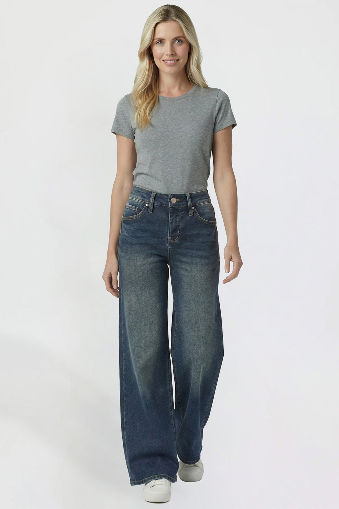 Women's Kayla High Rise Premium Stretch Wide Leg Jeans