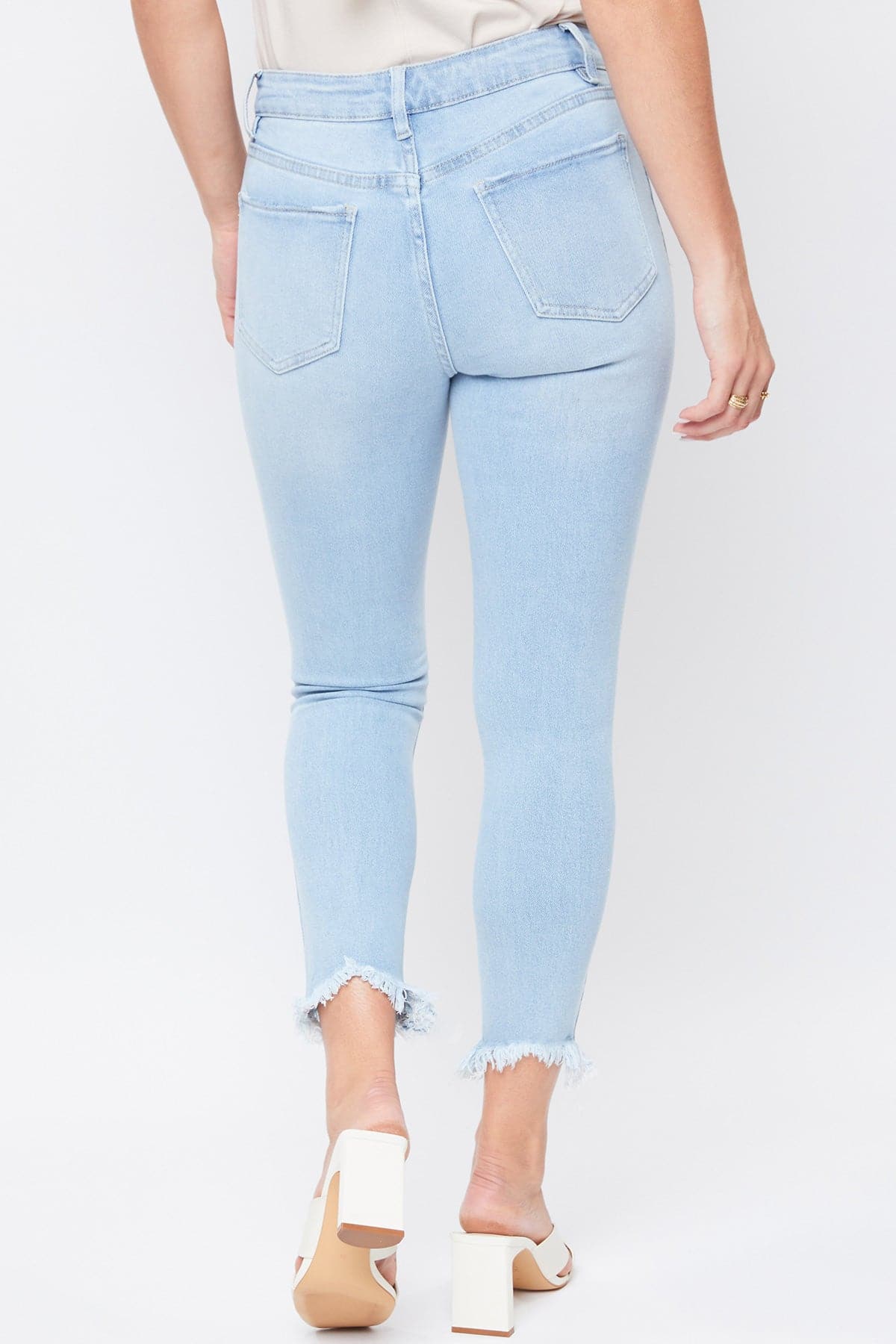Women's Vintage High Rise Frayed Hem Ankle Jean