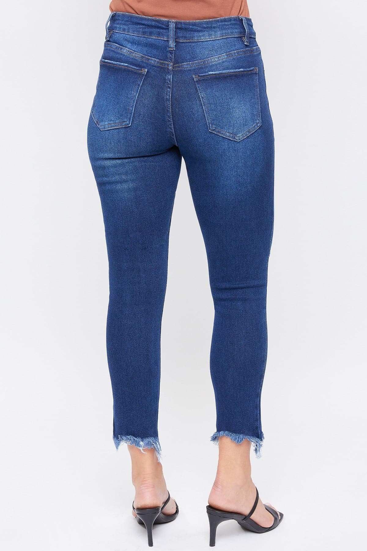 Women's Vintage High Rise Frayed Hem Ankle Jean
