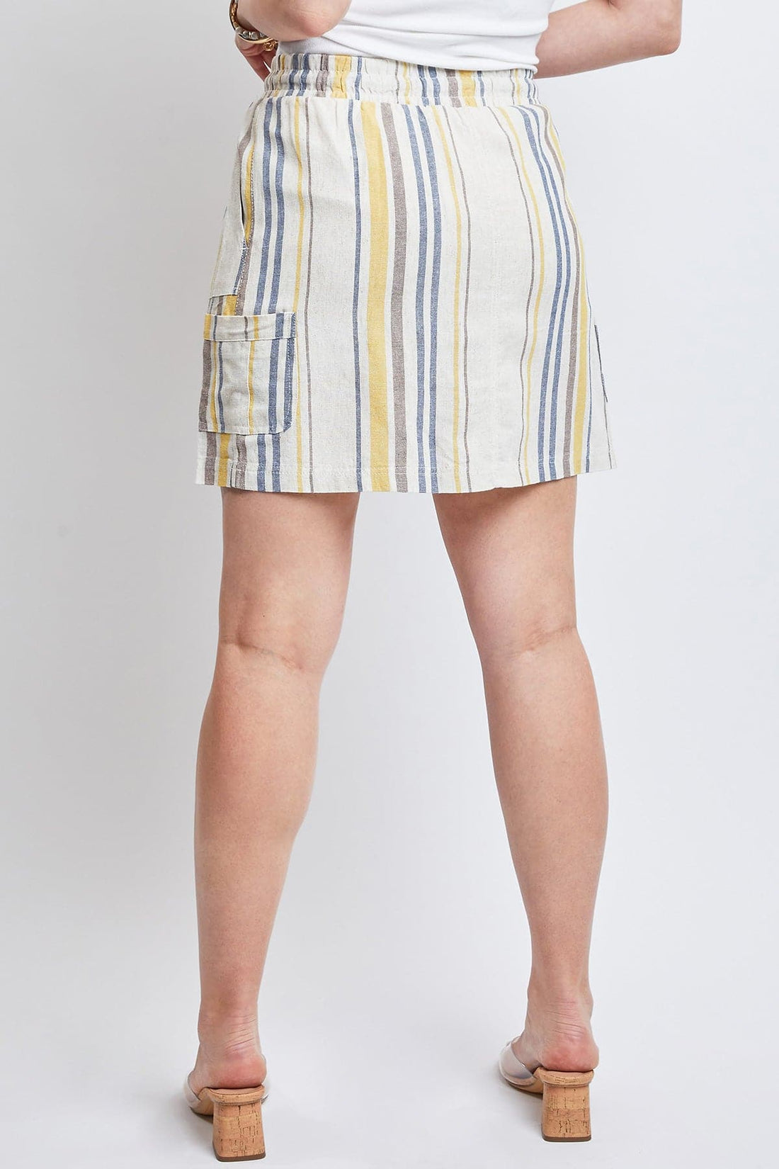 Women's High Rise Linen Cargo Skort
