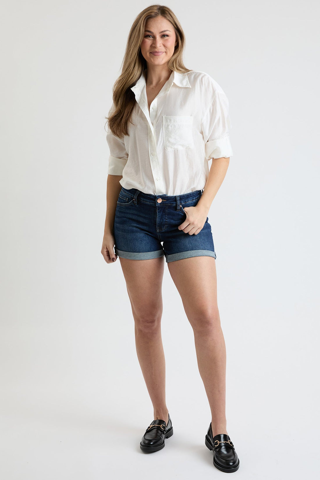 Women's Premium Stretch Fold-Over Cuff Shorts