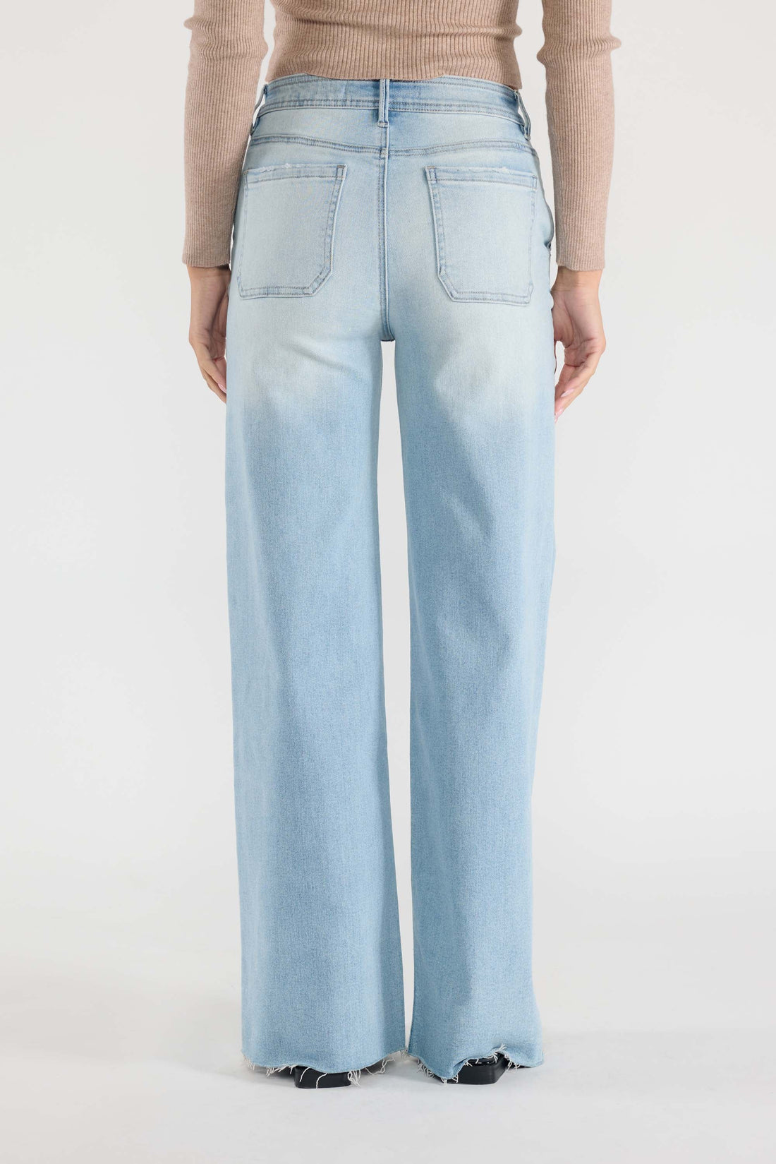 Super High Rise Relaxed Wide Leg Jeans with Waist String