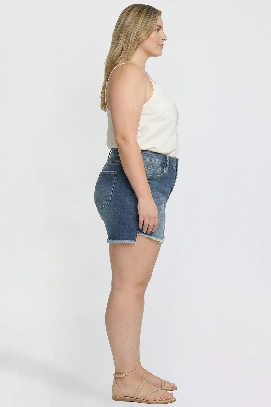 Women's Plus Premium Stretch Fray Hem Shorts