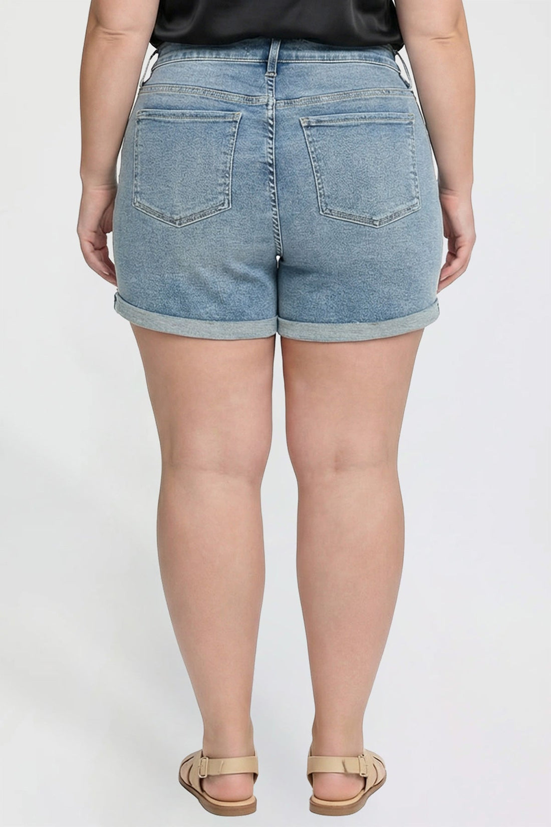 Women's Plus Premium Stretch Fold-Over Cuff Shorts