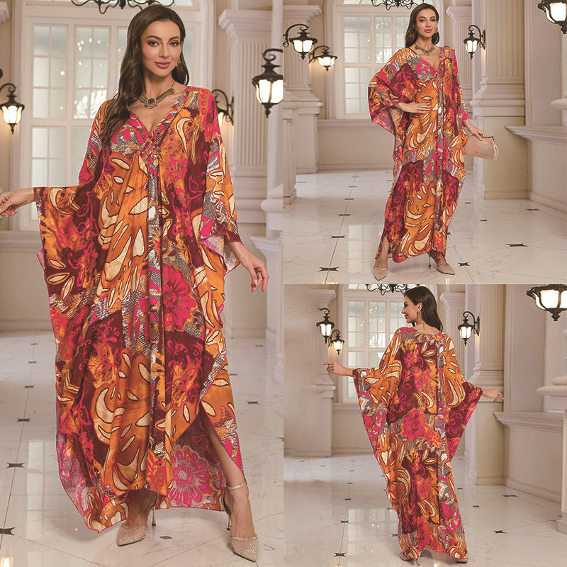 Fashion Personalized Cotton Printed Beach Dress Women