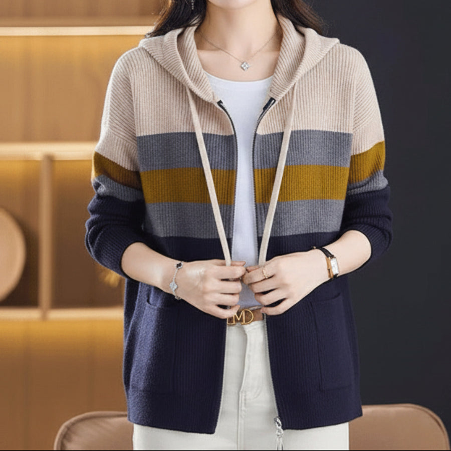 Women's Loose-Fit Wave-Detail Open-Front Cardigan Coat
