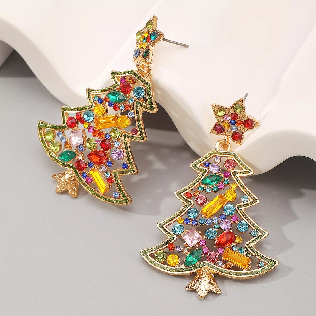Christmas Tree Dangle Earrings