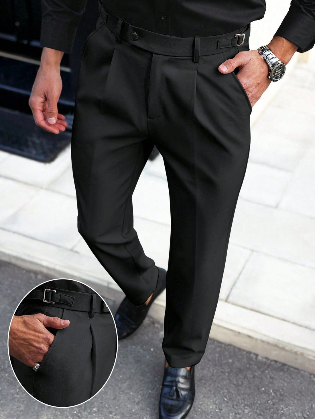 Mens American-style Straight-leg Business-casual Trousers
