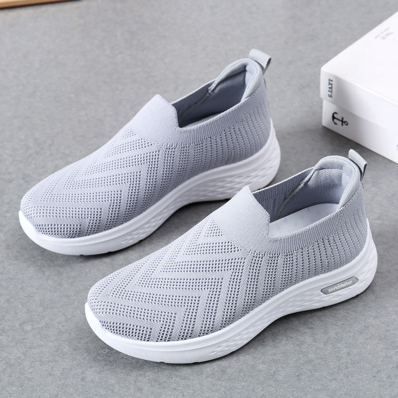 Women's Mesh Slip-On Sneakers | Breathable Lightweight Flat Walking Shoes