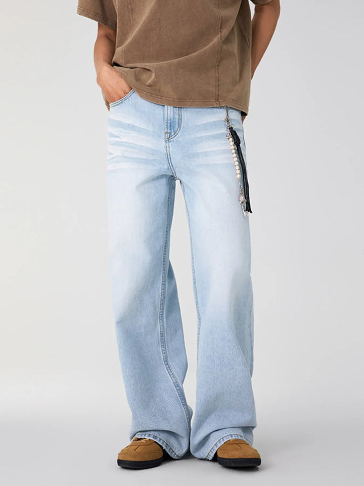 Men's Wash Wide Leg Jeans