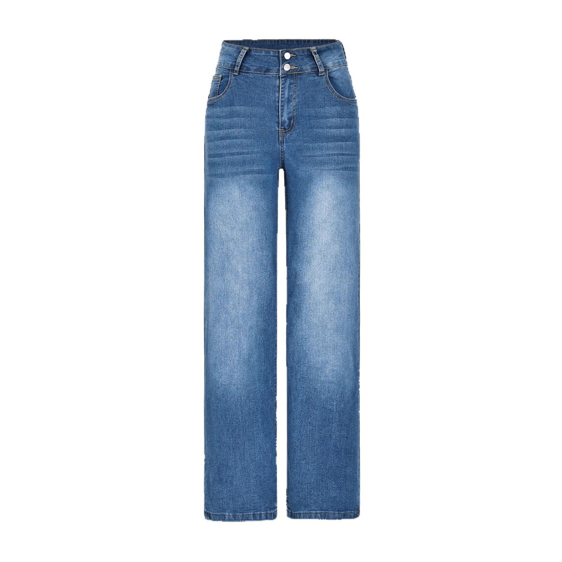 Womens Casual Straight-leg Denim Wide-leg Pants
