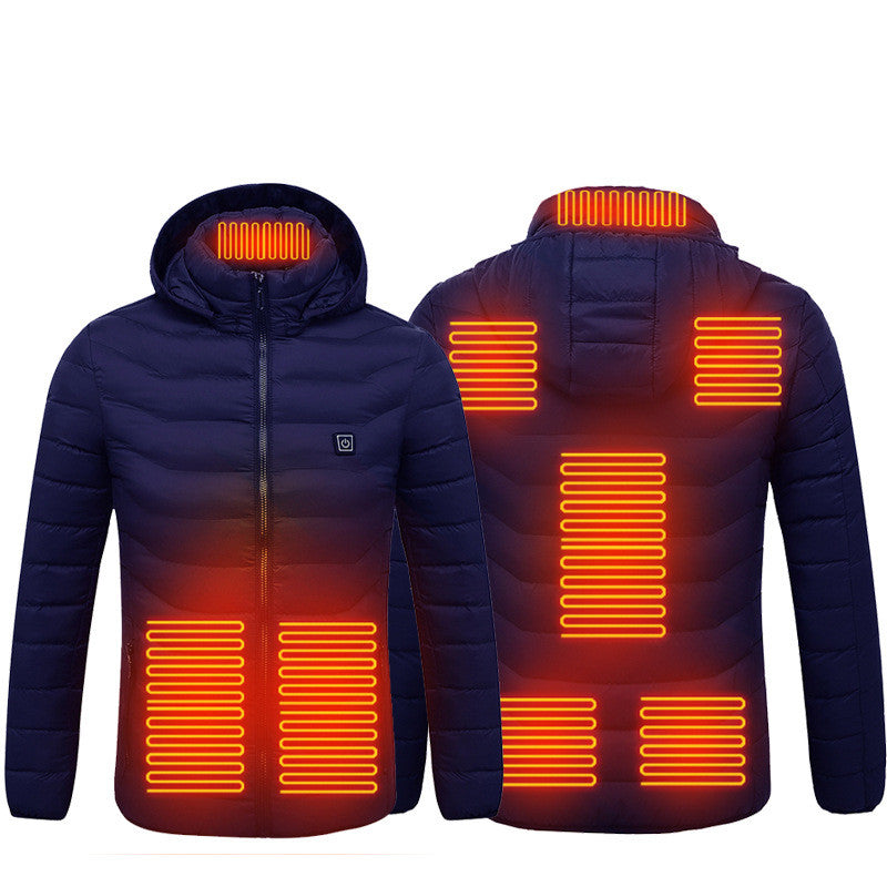 Winter Heated Jacket USB Electric Cotton Coat Zip-up Heater Thermal Clothing Heating Vest For Men