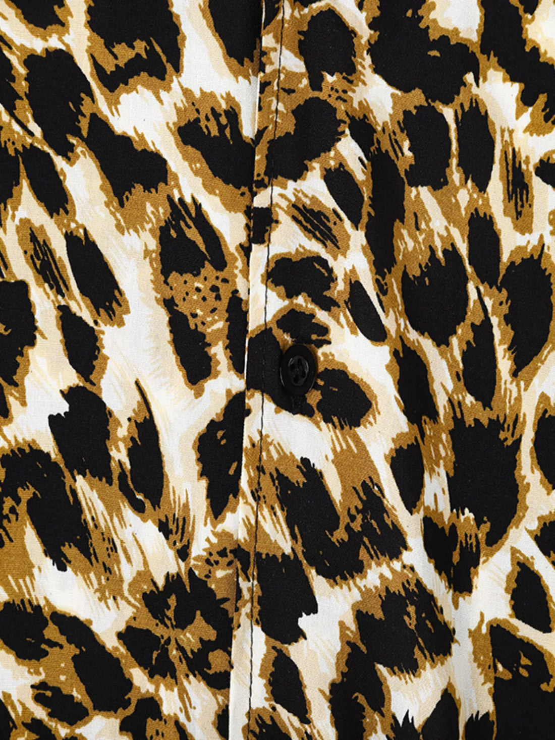Men's Full Size Leopard Print Short Sleeve Shirt Plus Size