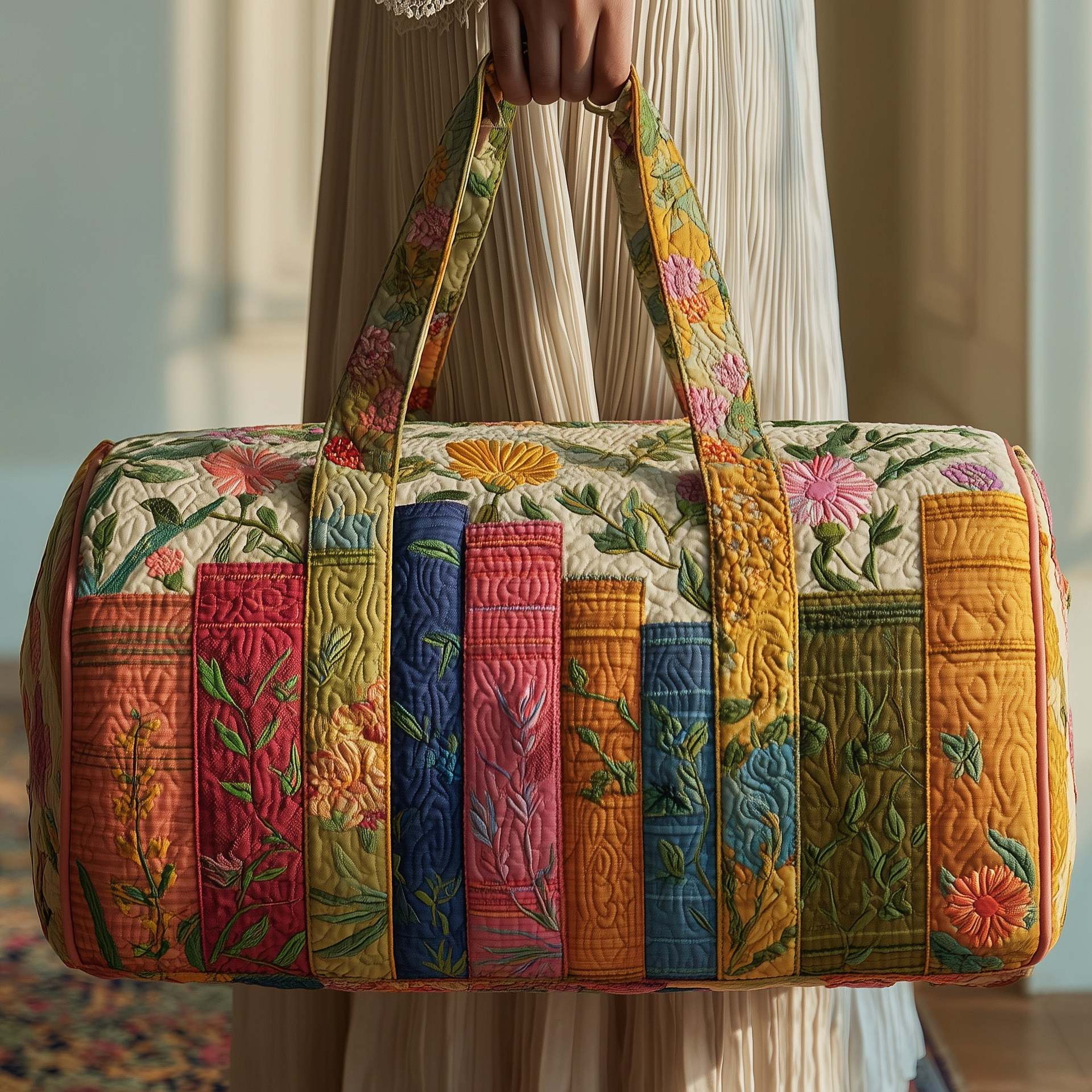 Bookwind Series Short-Distance Handheld Quilted Embroidery Travel Bag Multi-Functional