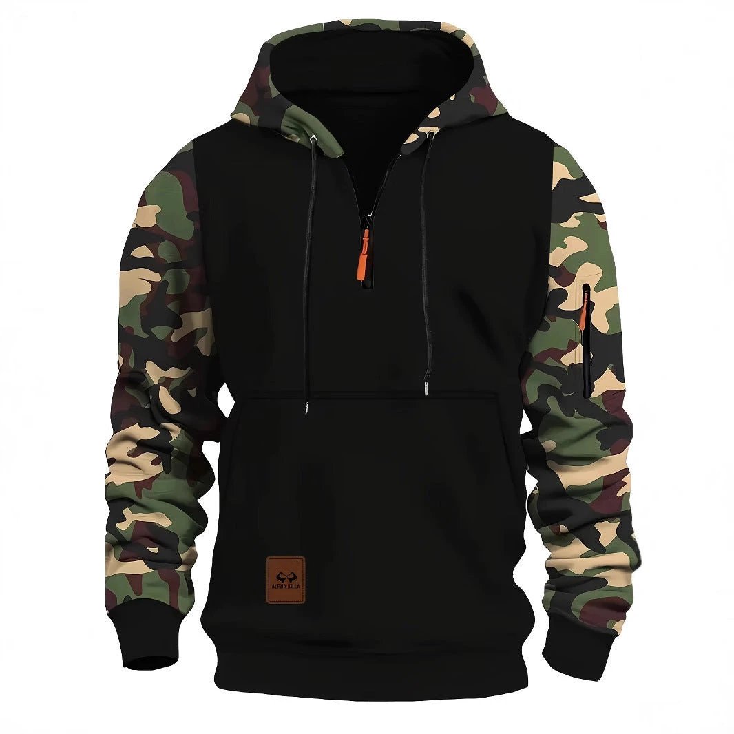 Men's Hooded Camouflage Zipper Sweater
