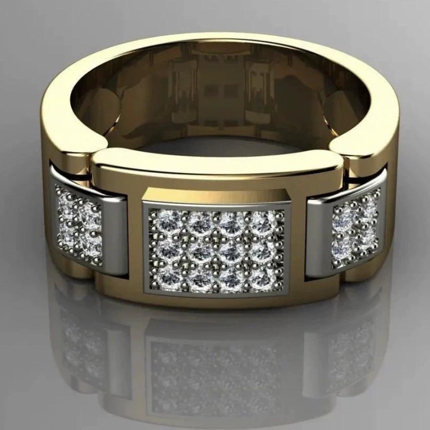 Fashion Rectangular Full Diamond Like Men's Ring