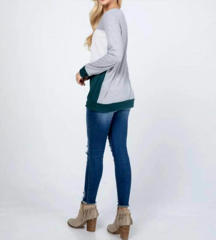 Plus Christmas Reindeer Sequin Long Sleeve Top
