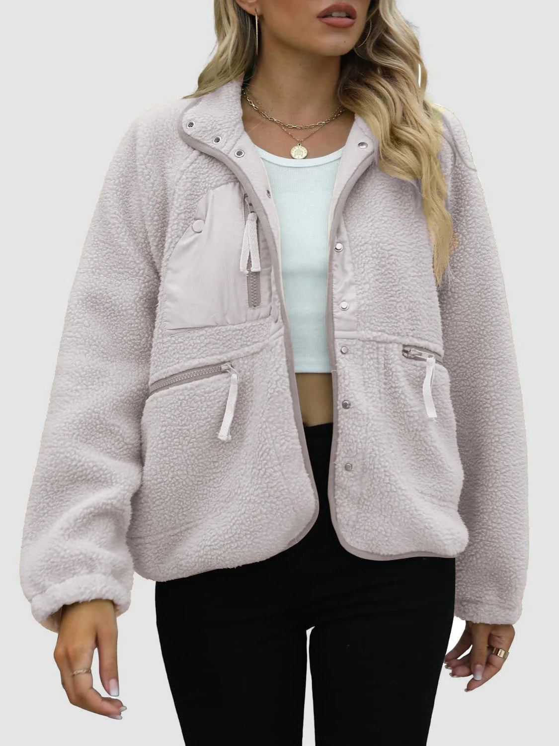 Short Cardigan Plush Jacket Lamb Wool Coat