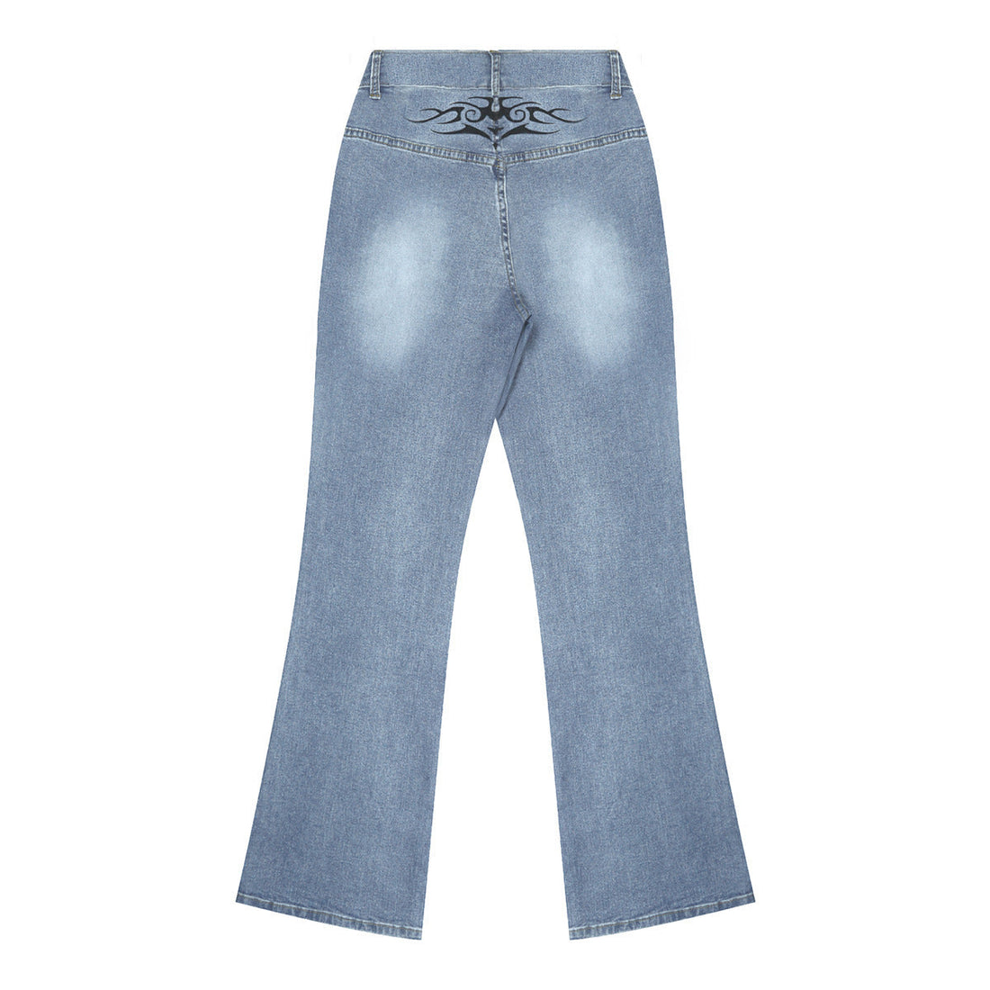 Stylish Slim-fit Denim Jeans With A Personalized Street-style Retro Hip-hop Print