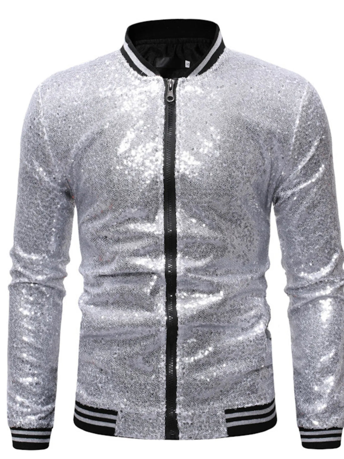 Men's Sequin Zip Up Jacket