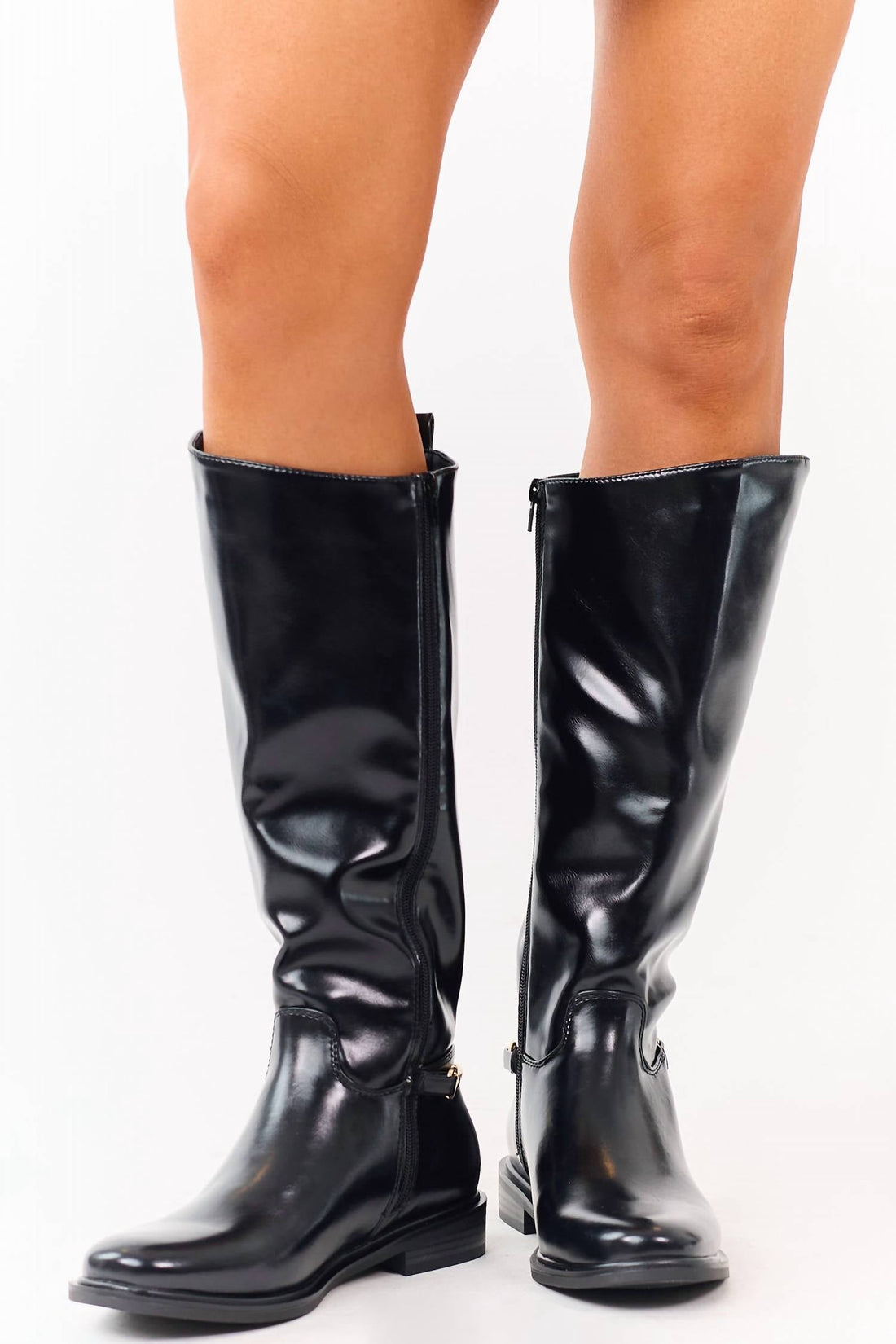 Women's Sofia Faux Leather Horsebit Detail Tall Riding Boots