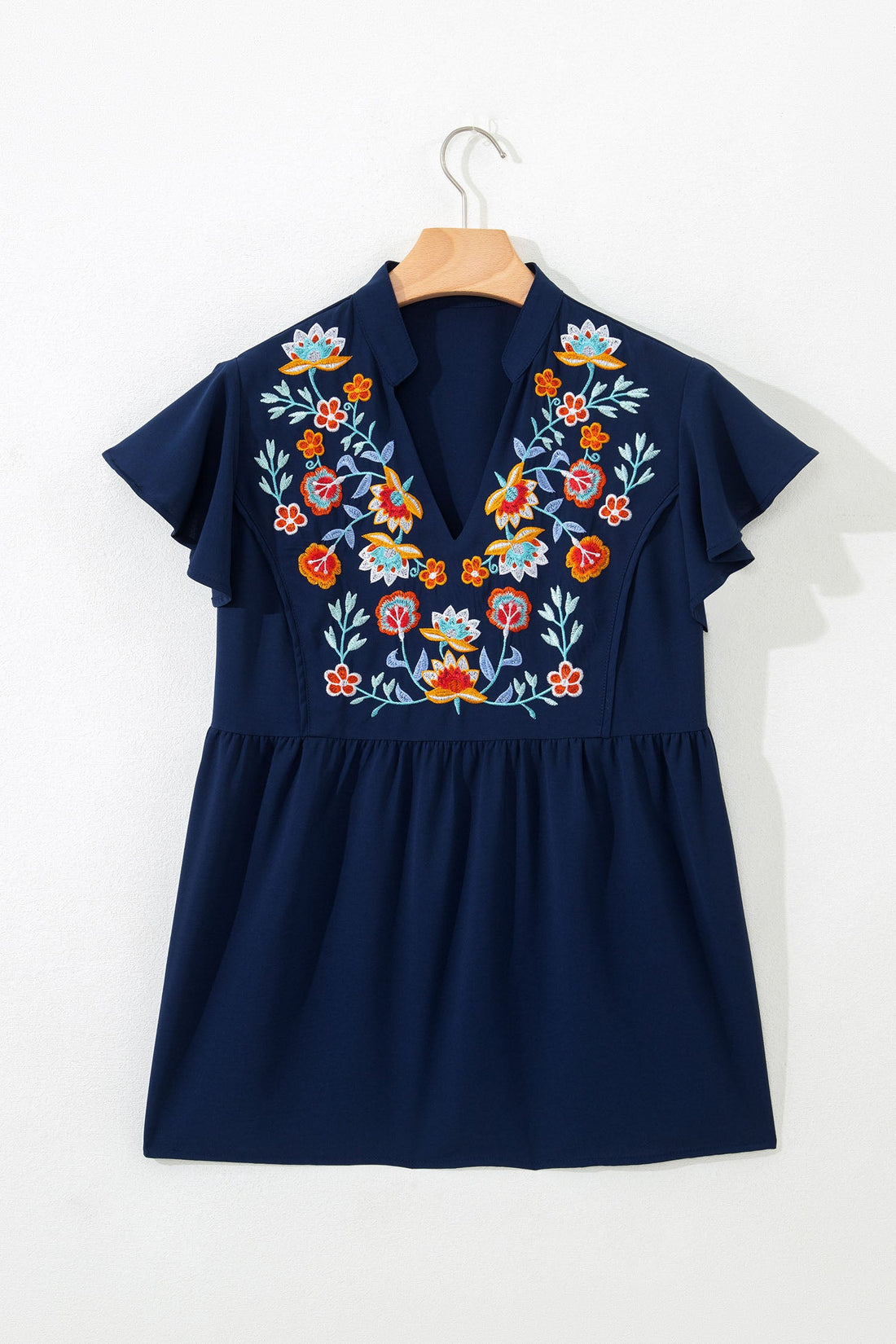 Erin Embroidered Detail Babydoll Blouse