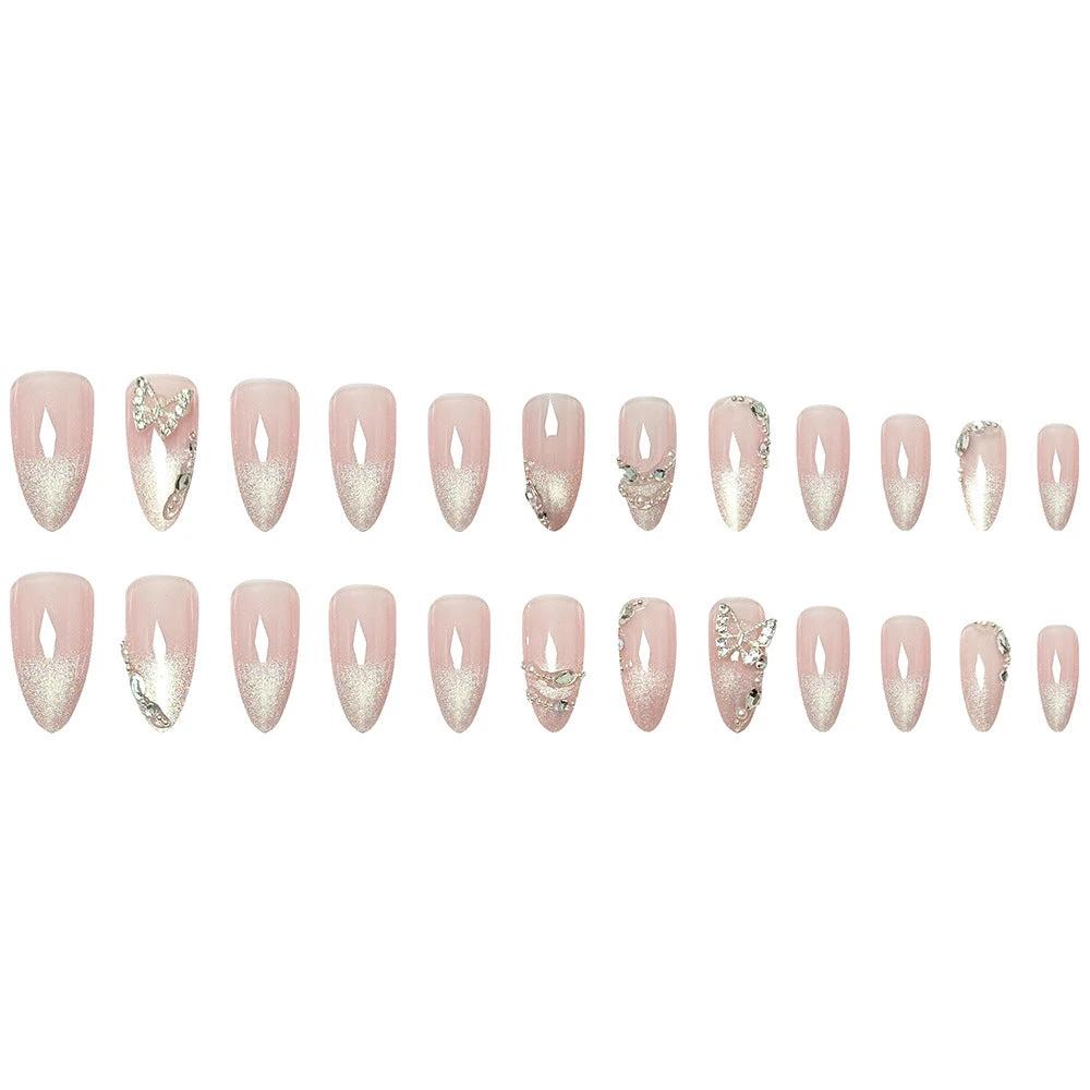 Butterfly Nail Sticker Hot Girl Cat Eye Diamond Wearing Armor