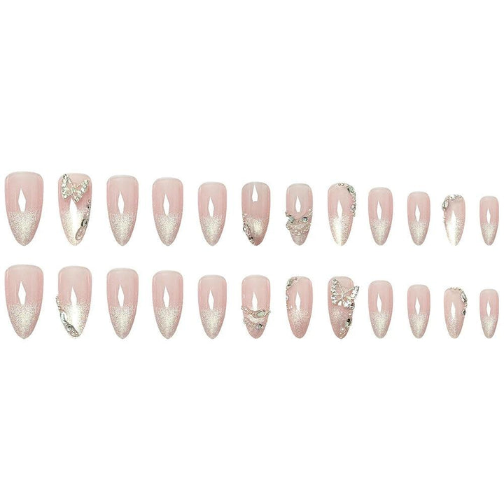 Butterfly Nail Sticker Hot Girl Cat Eye Diamond Wearing Armor