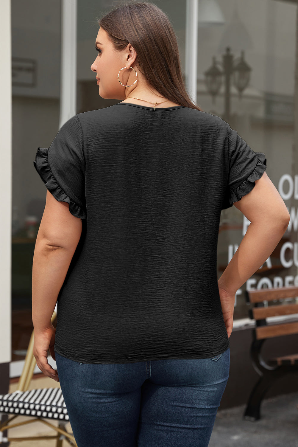 Women's Paulina Ruffled Short Sleeve Plus Size Top
