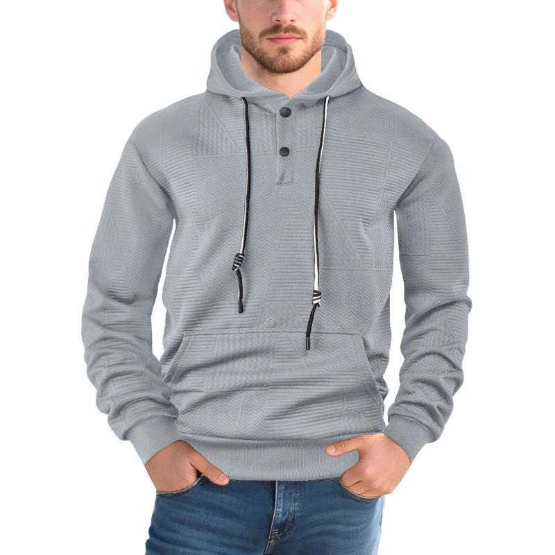 Men's Pullover Solid Color Casual Loose Long Sleeve Hooded Sweater