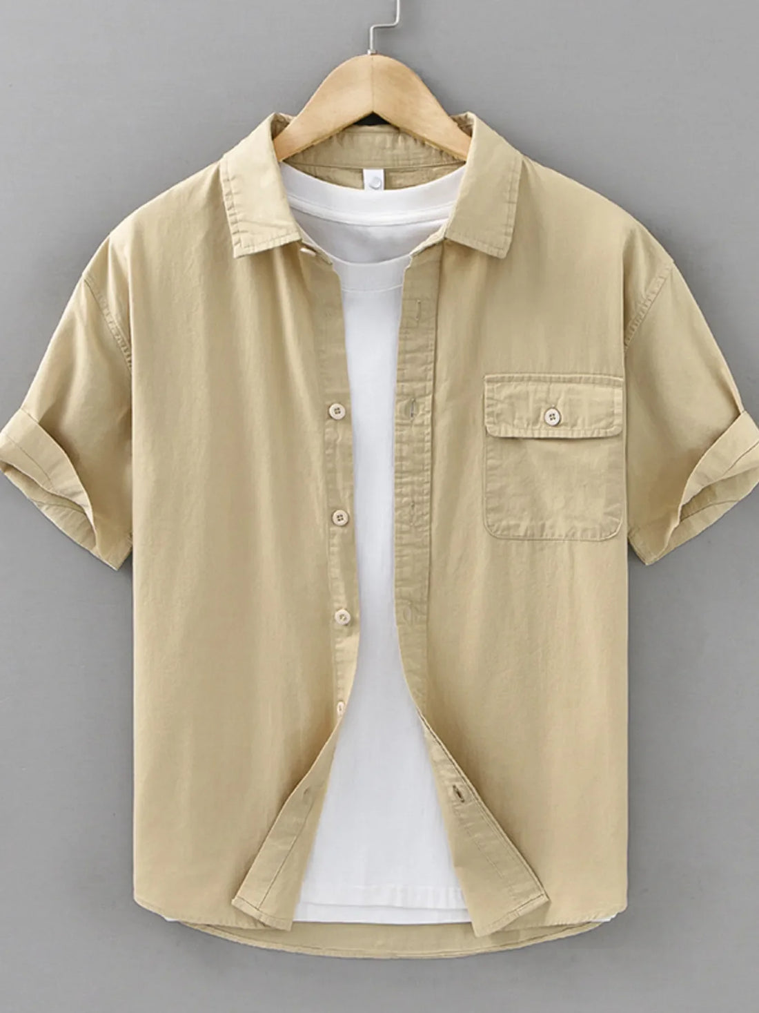 Men's Plus Size Button Up Short Sleeve Shirt