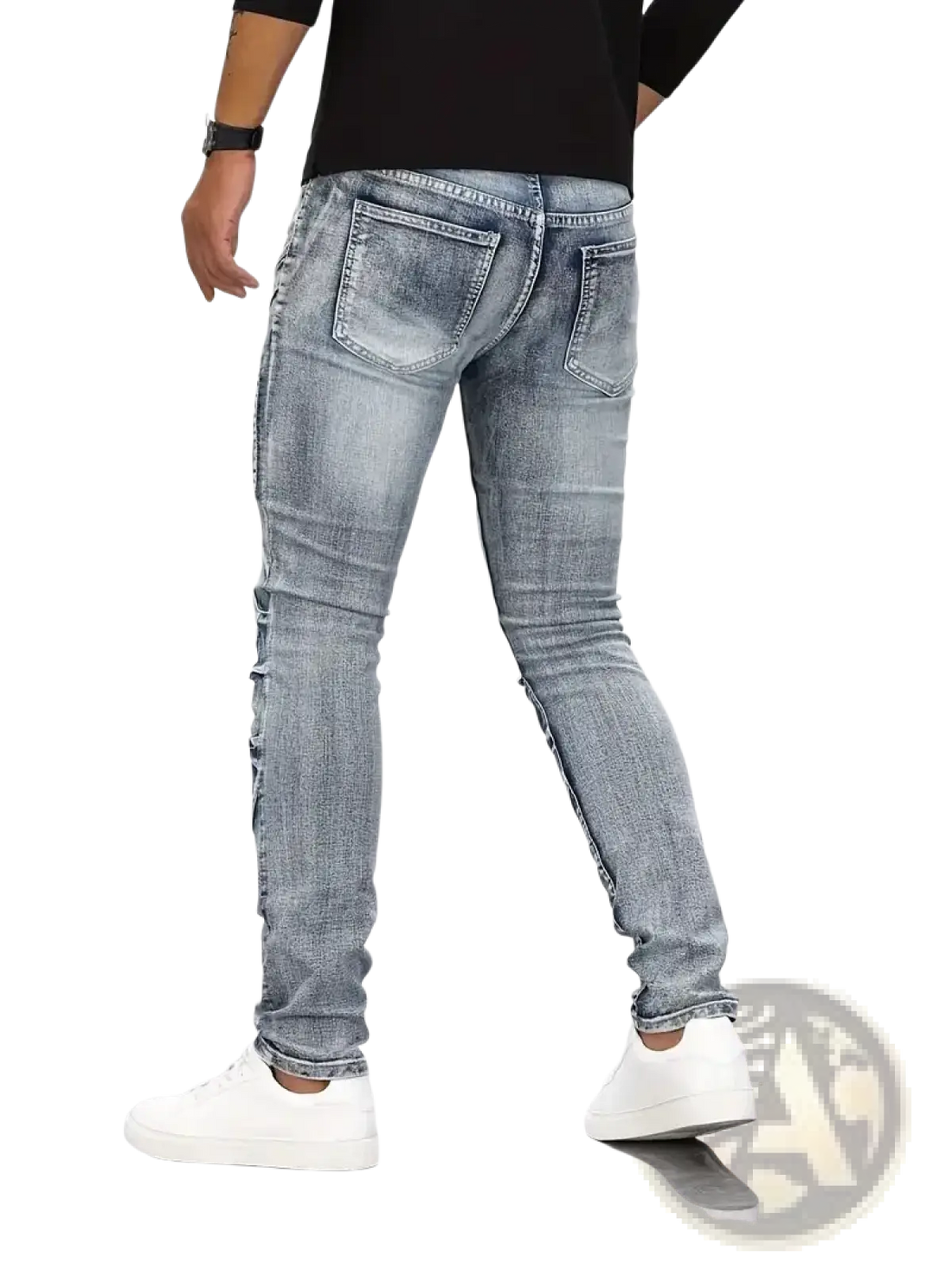 Biker Jeans Slim Fit Distressed Denim Pants